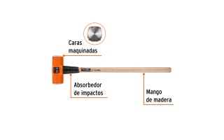 Mazo Truper 16516 Octogonal 20lb (9kg) mango Madera
