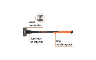 Mazo Truper 16538 Octogonal 8lb (3,6kg) mango Fibra Vidrio