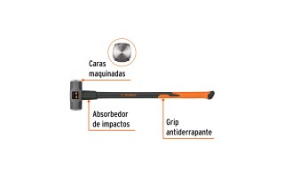 Mazo Truper 16542 Octogonal 12lb (5,4kg) mango Fibra Vidrio