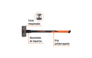 Mazo Truper 16546 Octogonal 16lb (7,2kg) mango Fibra Vidrio