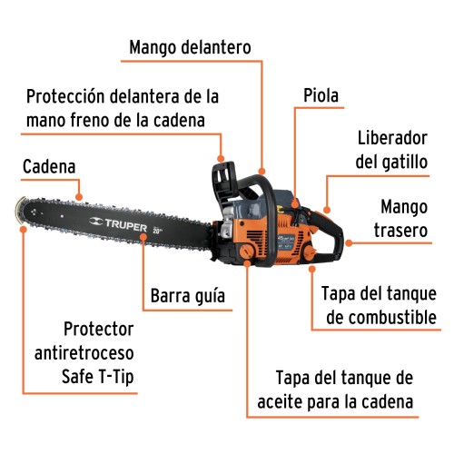 Motosierra a Combustión Truper 16627 2,2HP 20"