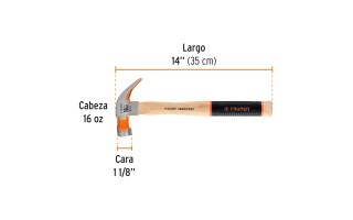 Martillo c/ Uña Curva Truper 16654 16oz (454g)