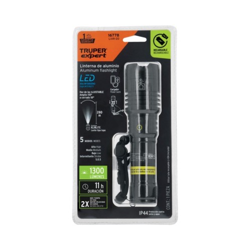 Linterna Recargable Truper Expert 16778 LED 1300lm