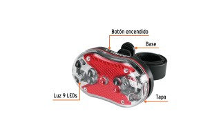 Luz para Bicicleta Truper 16797 Trasera 9 LED Luz para Bicicleta Truper 16797 Trasera 9 LED
