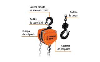 Aparejo Truper 16823 500kg 3m Aparejo Truper 16823 500kg 3m