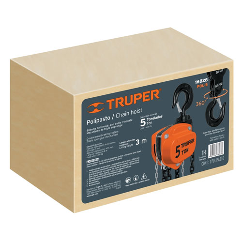 Aparejo Truper 16828 5000kg 3m