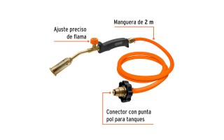 Soplete y Manguera Truper 16920 para Garrafa de Gas GLP Soplete y Manguera Truper 16920 para Garrafa de Gas GLP