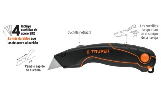 Cutter Truper 16950 Trapezoidal + 4 hojas Cutter Truper 16950 Trapezoidal + 4 hojas