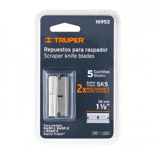 Hojas de Repuesto para Raspador Truper 16952 38mm 5u