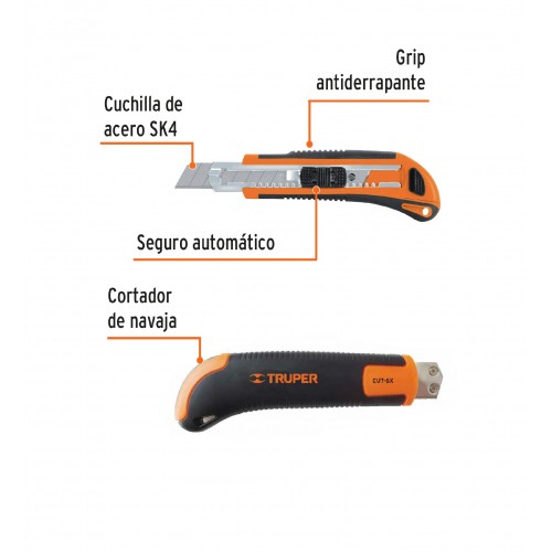 Cutter Truper 16977 18mm 6" con Grip x12u