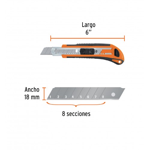 Cutter Truper 16977 18mm 6" con Grip x12u