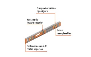 Nivel de mano Truper 17036 Aluminio 24" Nivel de mano Truper 17036 Aluminio 24"