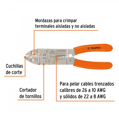 Pinza Pela Cables Truper 17353 9''