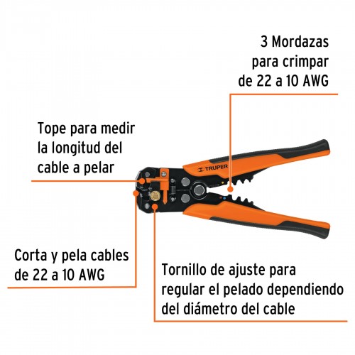 Pinza Pela Cables Truper 17360 Automático