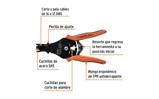 Pinza Pela Cables Truper 17376 Automática Precisión Pinza Pela Cables Truper 17376 Automática Precisión