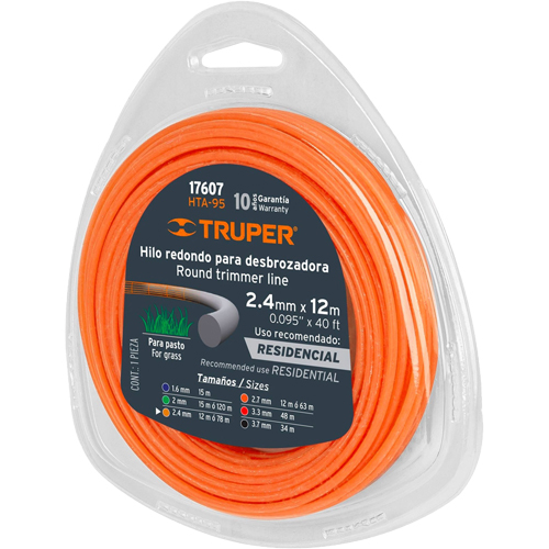 Hilo para Bordeadora Truper 17607 Redondo 2,4mm 12m