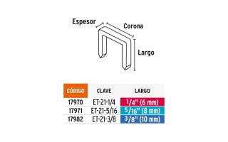 Grapas Truper 17970 6mm (1/4") x1000u