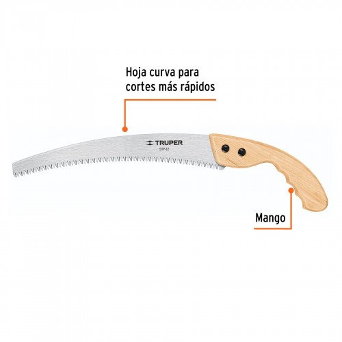 Serrucho para Podar Truper 18171 12'' Mango de Madera