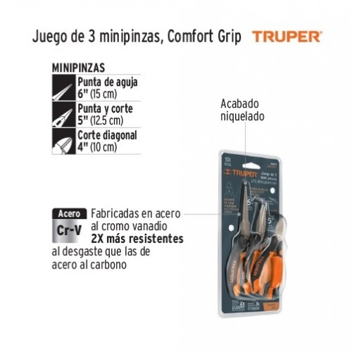 Pinzas Truper 18215 Mini Juego 3pzs