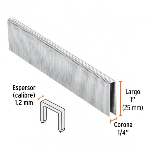 Grapas Truper 18274 p/ Grapadora Neum. 1/4 1" x5000u