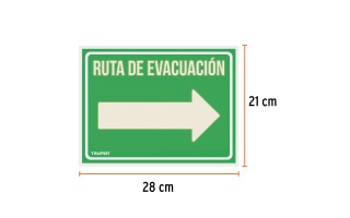 Señalización Truper 18368 Ruta de Evacuación Derecha