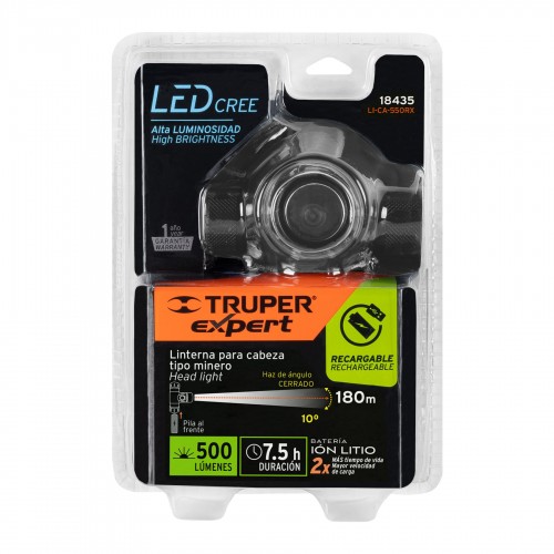 Linterna para Cabeza Truper Expert 250lm LED Recargable