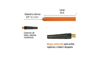Manguera para Aire Truper 19014 1/4" 284psi 10m Manguera para Aire Truper 19014 1/4" 284psi 10m