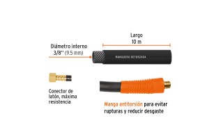 Manguera para Aire Truper 19016 3/8" 350psi 10m Manguera para Aire Truper 19016 3/8" 350psi 10m