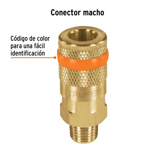 Acople Rápido p/ Aire Truper 19085 1/4" NPT Macho