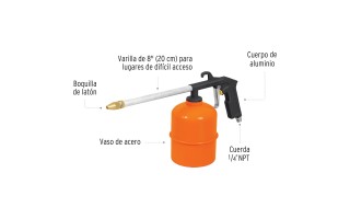 Pistola de Aire Truper 19236 8'' para Limpiar Motores
