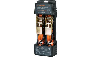 Cinta de Amarre con Catraca Truper 19281 25mm 3m 675kg 2u Cinta de Amarre con Catraca Truper 19281 25mm 3m 675kg 2u