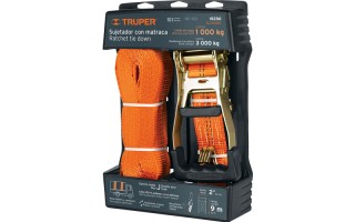 Cinta de Amarre con Catraca Truper 19286 50mm 9m 3000kg Cinta de Amarre con Catraca Truper 19286 50mm 9m 3000kg
