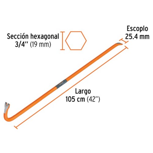 Desencofrador Pata de Cabra Truper 19633 3/4" 1050mm