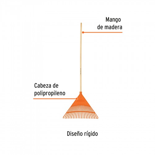 Escoba de Jardín Truper 19786 Plástico Rígida 22di