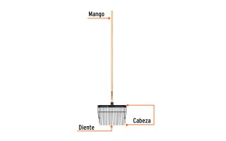 Bieldo para Estiércol Truper 19998 16di 137cm con Mango