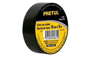 Cinta Aisladora Pretul 20521 19mm x 9m Negro