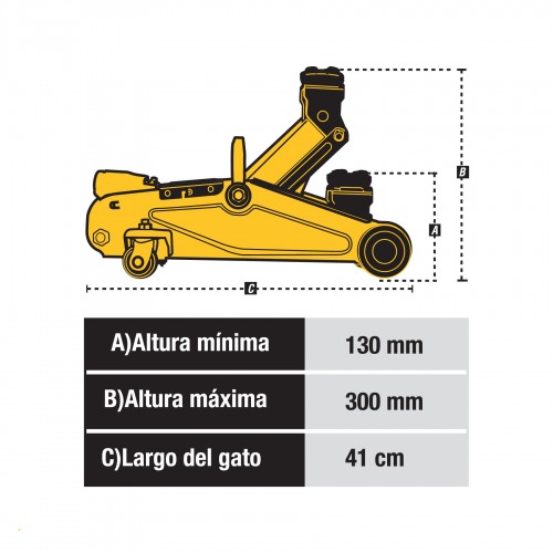 Gato Hidraulico Yacare Pretul 22070 1,5Tn 130-300mm