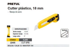 Cutter Pretul 22405 Plastico 6" 18mm