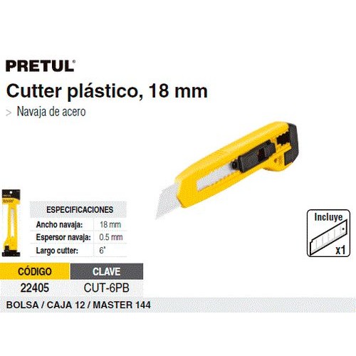 Cutter Pretul 22405 Plastico 6" 18mm