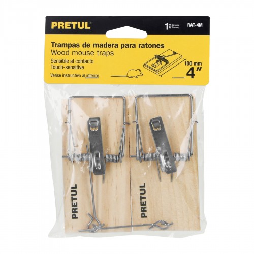 Trampa para Ratón Pretul 23709 Madera 4" x2u