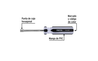 Destornillador Tubo Hexagonal Pretul 29988 3/16" Destornillador Tubo Hexagonal Pretul 29988 3/16"