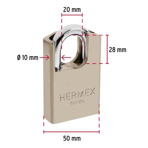 Candado Hermex 43334 Maxima Seguridad Llave Abloy 50mm