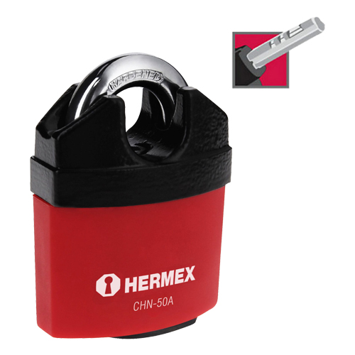 Candado Hermex 43340 Recubierto con Nylon Llave Abloy 50mm