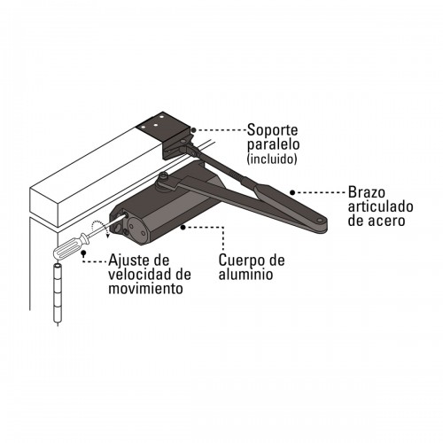 Cierrapuertas Hidráulico Hermex 43607 Negro x4u