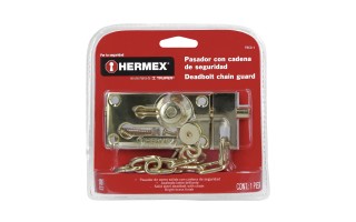 Traba Pasador con Cadena Hermex 43707 Latón Traba Pasador con Cadena Hermex 43707 Latón