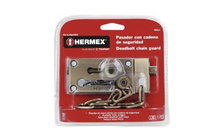 Traba Pasador con Cadena Hermex 43708 Latón Antiguo