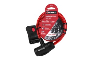 Candado con Cabo de Acero Hermex 43922 10mm 1m Candado con Cabo de Acero Hermex 43922 10mm 1m