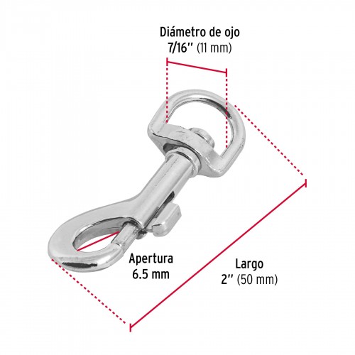 Mosquetón Fiero 44029 Giratorio 7/16" 2" 70kg