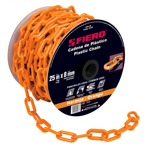 Cadena Plastica Fiero 44185 8mm x 25m Naranja