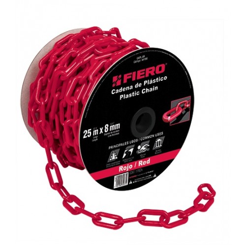 Cadena Plástica Fiero 44186 8mm x 25m Rojo